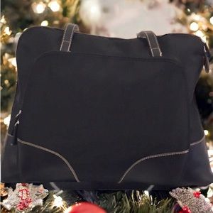 Black Tote Faux Leather and Nylon Tote